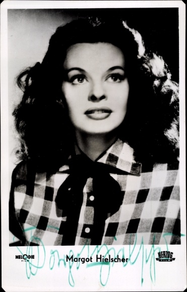 KP aktorka Margot Hielscher, portret, autograf