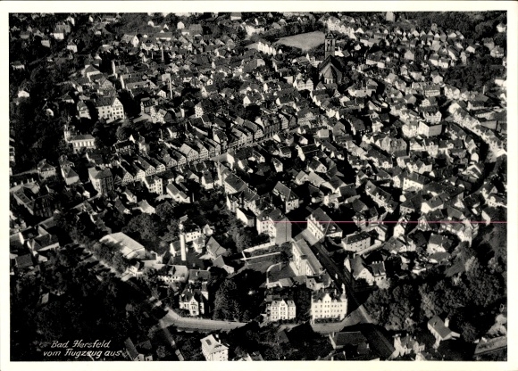 Postcard Bad Hersfeld Hessen, aerial photograph