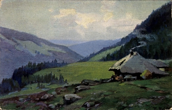 Artist Postcard Reiss, Fritz, Summer in the Black Forest