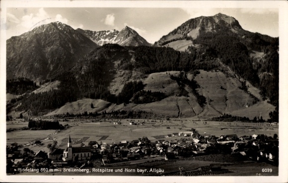 Bad Hindelang in the Upper Allgäu, mountain landscape, Breitenberg, Rotspitze, Horn, church building, Al...