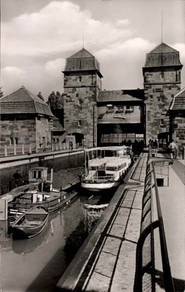 Ak Minden in Westfalen, Schachtschleuse