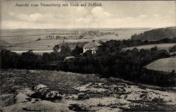 Postcard Zyfflich Kranenburg on the Lower Rhine, view from Vossenberg