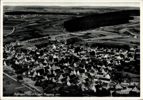 Postcard Ballrechten Dottingen in the Black Forest, aerial photograph