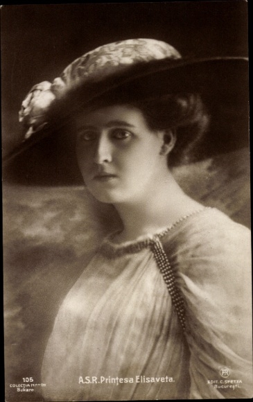 PC Printesa Elisaveta of Romania, portrait, hat