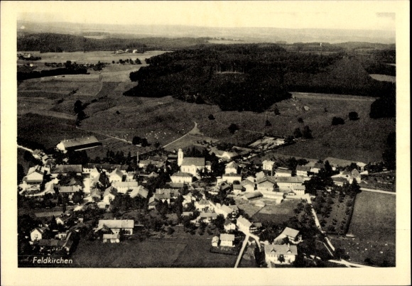 Postcard Winhöring in Upper Bavaria, Feldkirche, aerial photograph