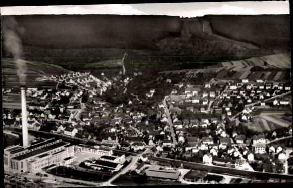Postcard Altbach am Neckar Baden Württemberg, aerial photograph