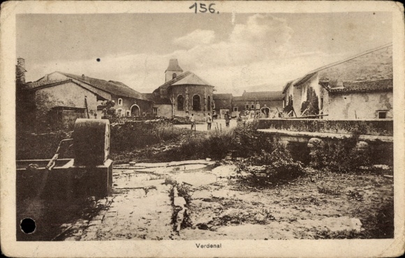 Ak Verdenal Meurthe et Moselle, Kriegszerstörung I. WK