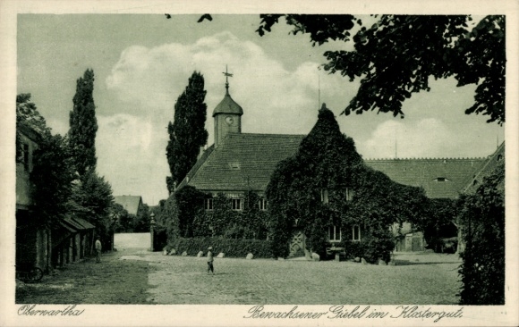Postcard Dresden Mobschatz Oberwartha, Overgrown Gable, Monastery Estate, Oberwartha