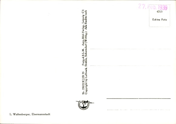 Postcard Ebermannstadt in Upper Franconia, aerial photograph