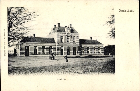 Ansichtkaart Gorinchem Zuid-Holland Nederland, treinstation