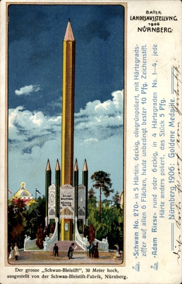 Chromo-Litho Nuremberg in Middle Franconia, Swan Pencil Factory, advertisement, State Exhibition 1906