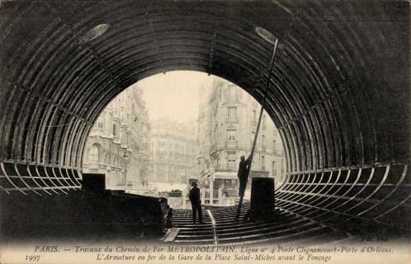 PC Paris, Metropolitan Railway Works. Line No. 4 Porte de Clignancourt, Porte d'Orléans