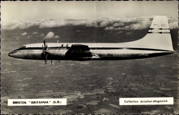 Postcard Bristol Britannia, military aircraft