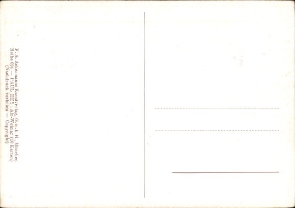Artist Postcard Hey, Paul, Weimar, The House of Mrs. von Stein, Ackermann 6186