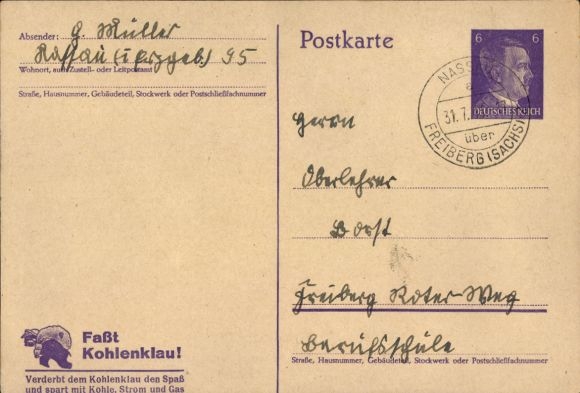 Ganzsachen Ak Propaganda, Werbung, Faßt Kohlenklau