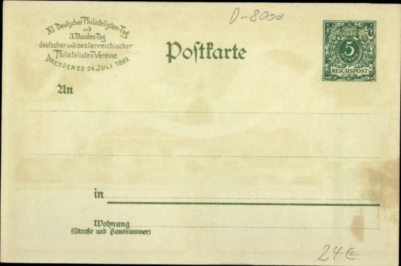 Znaczki pocztowe lito Dresden, 11. Niemiecki Dzień Filatelistów 1899