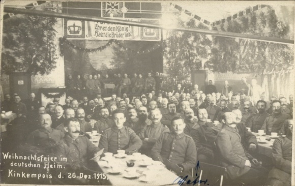 Photo Postcard Kinkempois Liège Liège Wallonia, Christmas party in the German home, 1915