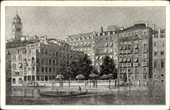 Postcard Venezia Venice Veneto, Hotel Bristol Britannia