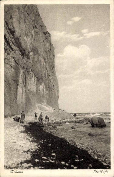 Postcard Arkona Putgarten on Rügen, cliff coast