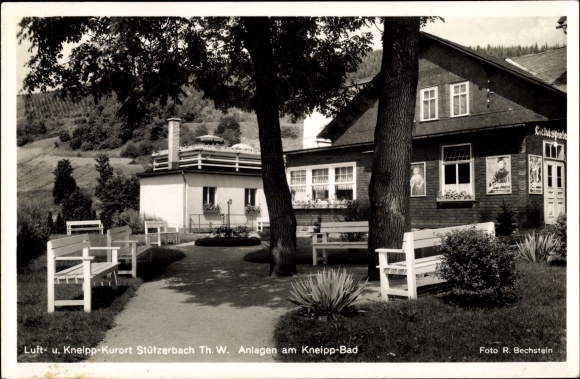 Postcard Stutzerbach in the Ilm district of Thuringia, facilities at the Kneipp bath