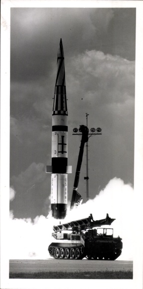 foto Cape Canaveral Florida USA, Opstijgende Pershing-raket, Amerikaanse luchtmacht, 1962