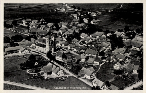 Postcard Altenstadt in Upper Bavaria, aerial photograph