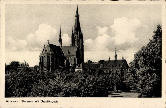 Postcard Kevelaer on the Lower Rhine, basilica with confessional chapel, s buildings, towers