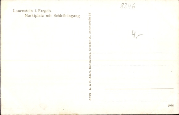 Postcard Lauenstein Altenberg in the Ore Mountains, market square, castle entrance, fountain