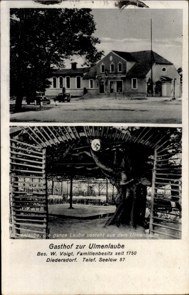 Postcard Diedersdorf Vierlinden in Brandenburg, Gasthof zur Ulmenlaube