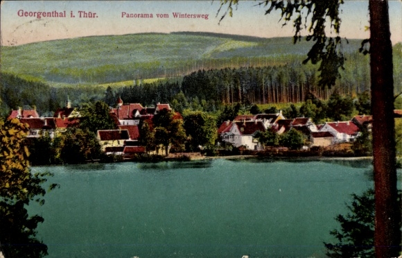 Ak Georgenthal in Thüringen,  Panorama vom Wintersweg, Landschaft, Wasser, Häuser