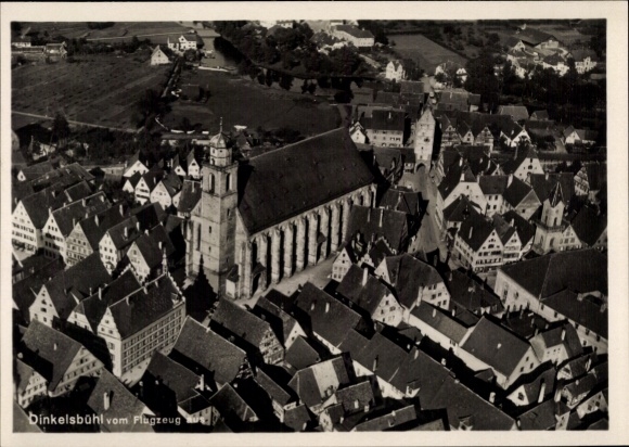 Postcard Dinkelsbühl in Middle Franconia, aerial photography, city panorama