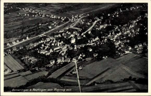 Postcard Gomaringen Baden Württemberg, aerial photograph
