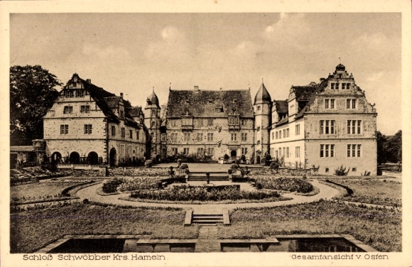 Postcard Königsförde Aerzen in the Weserbergland, Schwöbber Castle, general view