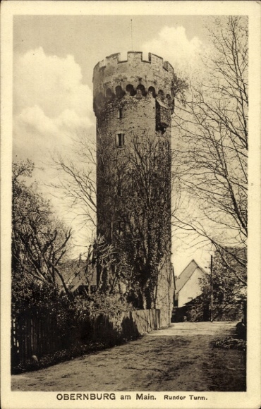 Postcard Obernburg am Main Lower Franconia, Round Tower