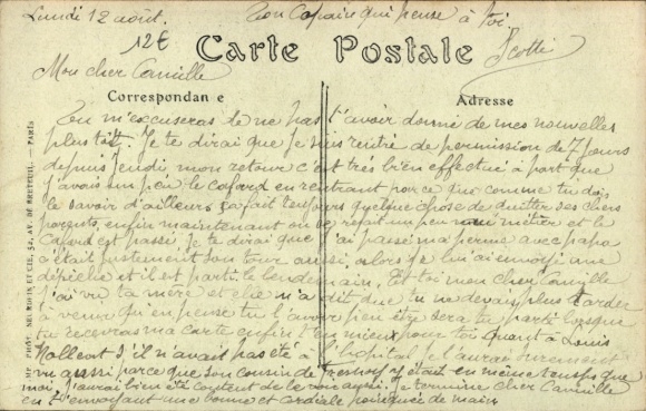 Postcard Quimper Finistère, Locroman square and Saint-Mathieu church