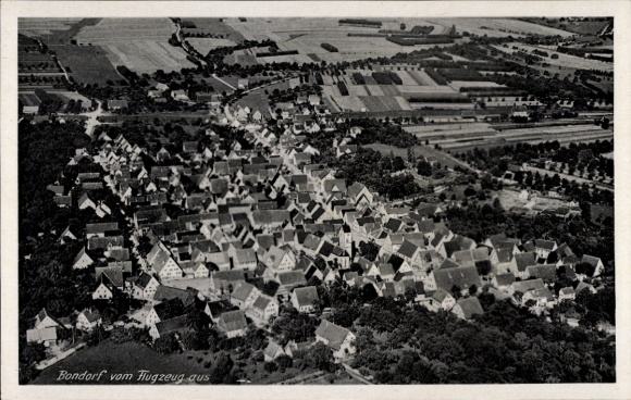 Postcard Bondorf in Württemberg, aerial photograph