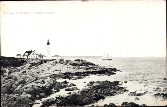Postcard Portland Maine USA, Portland Head Light