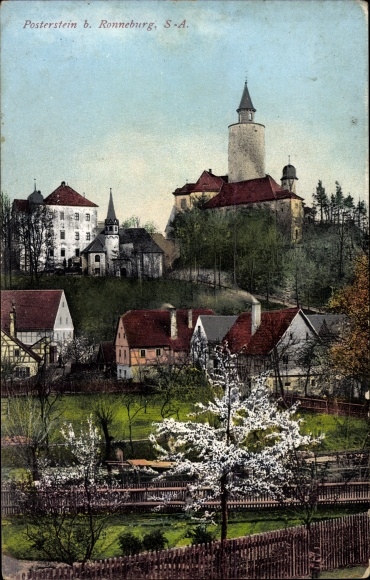 Postcard Posterstein in Altenburger Land, partial view, castle