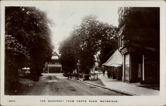 PC Weybridge Surrey England, The Quadrant from Heath Road