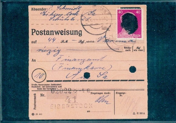 SBZ BL Sachsen, RPD Chemnitz, AP 795 I, Postanweisung