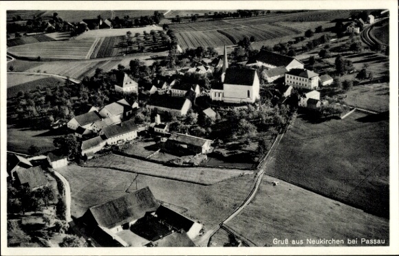 Postcard Neukirchen vorm Wald Lower Bavaria, aerial photograph