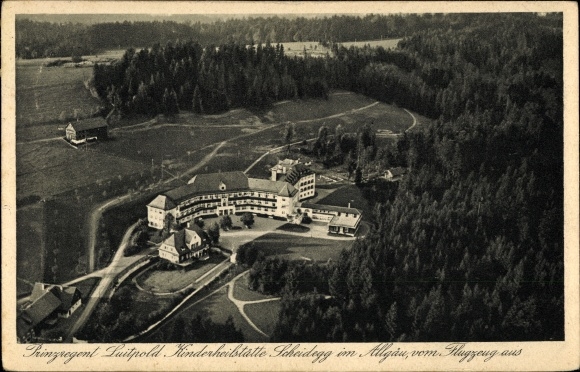 PC Scheidegg in Allgäu Swabia, Prince Regent Luitpold children&#39;s sanatorium, aerial photograph