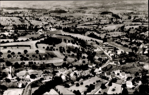 Postcard Mitlechtern Rimbach in the Odenwald, aerial photo
