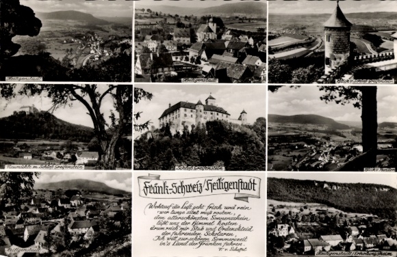 Ak Heiligenstadt in Oberfranken, Panorama, Schloss Greifenstein, Neumühle