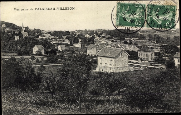 Ak Palaiseau Villebon Essonne, Blick auf den Ort, Kirche