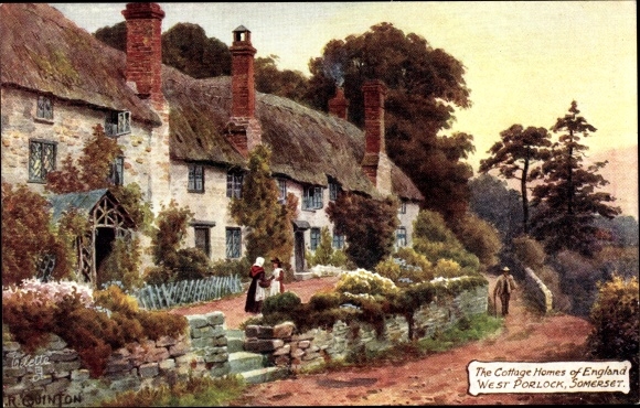 Artist Postcard Quinton, West Porlock Somerset England, The Cottage Homes of England