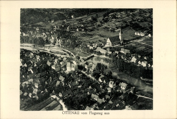 Postcard Ottenau Gaggenau in the Murg Valley, aerial photograph