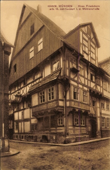 PC Hann. Münden in Lower Saxony, Friedeborn House, built in the 15th century, Mühlenstraße 1