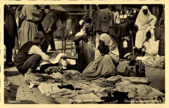 Postcard Sarajevo Bosnia Herzegovina, Prodaja rucnih radova, handicraft seller