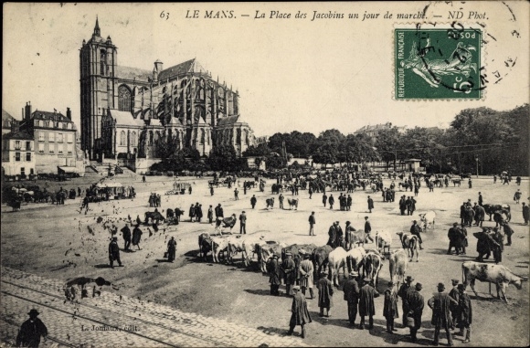 Postcard Le Mans Sarthe, Place des Jacobins a day&#39;s walk